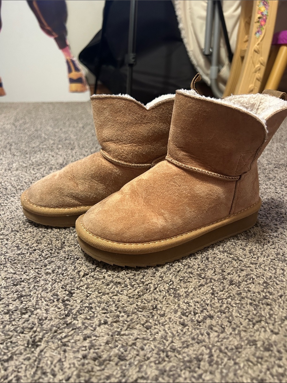 Lands' End Kids Suede Pull-On Boots - Tan/Brown